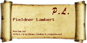 Pieldner Lambert névjegykártya